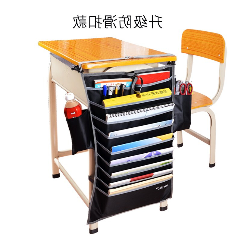 高效收納，學(xué)習(xí)新體驗(yàn)——咖啡色掛袋書桌，貼心禮遇